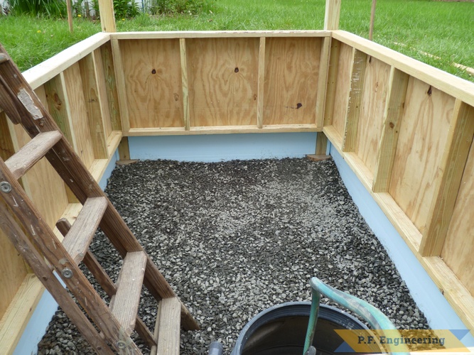 DIY - Palram Greenhouse Project | inside view of walls and insulation.palram 6 x 10 greenhouse project