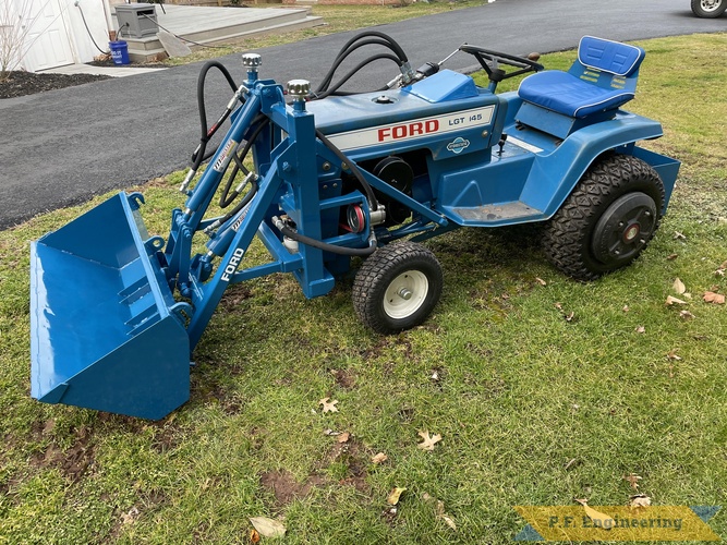 Patrick C. from Collegeville, PA - Ford LGT 145 | Patrick C. Ford LGT 145 pin-on mini payloader left side with pump