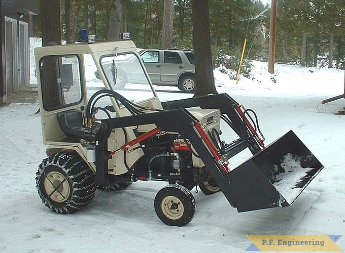 Glenn also uses the Bolens HT-23 front end loader for snow removal duty. i like that there is room to have the cab installed at the same time. | Bolens HT-23 Garden Tractor Loader_3