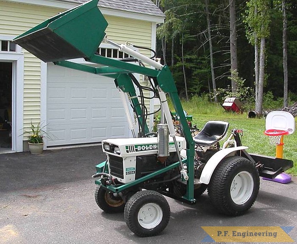 Kurt R. from Barrington, NH built this nice looking loader for his Diesel Bolens Iseki G154 compact tractor.  | Bolens Iseki G154 compact tractor loader_1