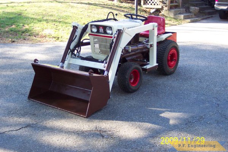 Brian C. in Ansonia, CT built this loader for his Bolens garden tractor, nice work Brian! | Brian's Bolens garden tractor loader project_4
