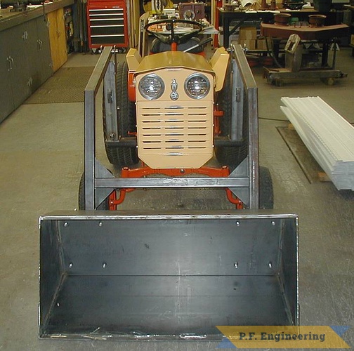 Tom P. from Llion, NY is building this front end loader for his Case 195 garden tractor. nice job Tom, it looks like it belongs on that tractor! | Case 195 Garden Tractor Loader_1