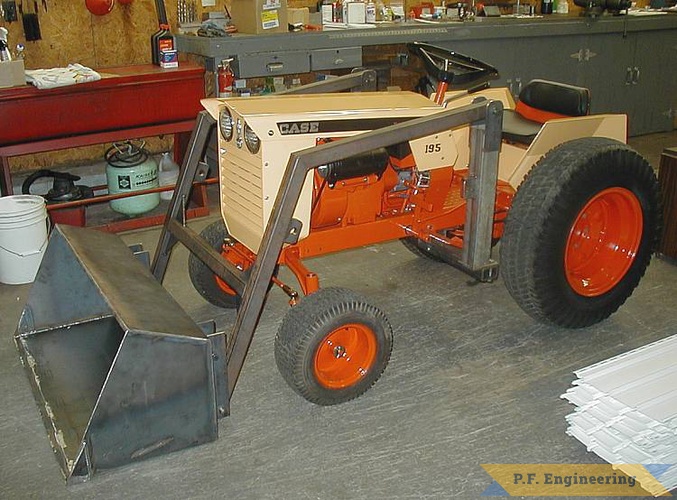 Tom P. from Llion, NY is building this front end loader for his Case 195 garden tractor. nice job Tom, it looks like it belongs on that tractor! | Case 195 Garden Tractor Loader_3