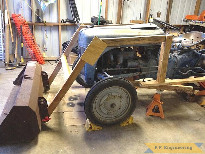 David R. in Oakdale, CA is in the process of mocking up a loader for his Ford 9N compact tractor. hey, that's wine country! | Ford 9N compact tractor loader_1