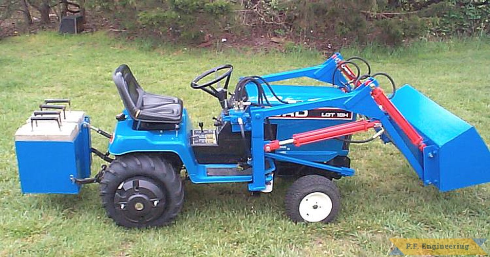 Rodney S. from Russellville, MO built this loader for his Ford LGT 18H garden tractor | Ford LGT 18H garden tractor loader_1