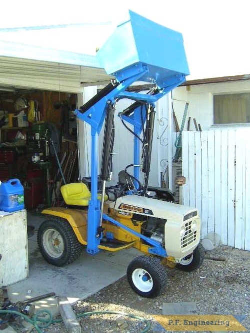 i like the blue! | Gilson garden tractor front end loader_3