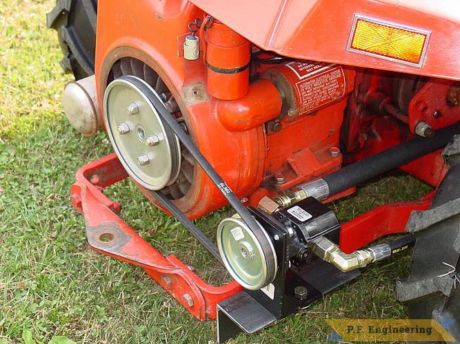 pump is located off the rear engine pulley | Gravely 8122 garden tractor loader_1