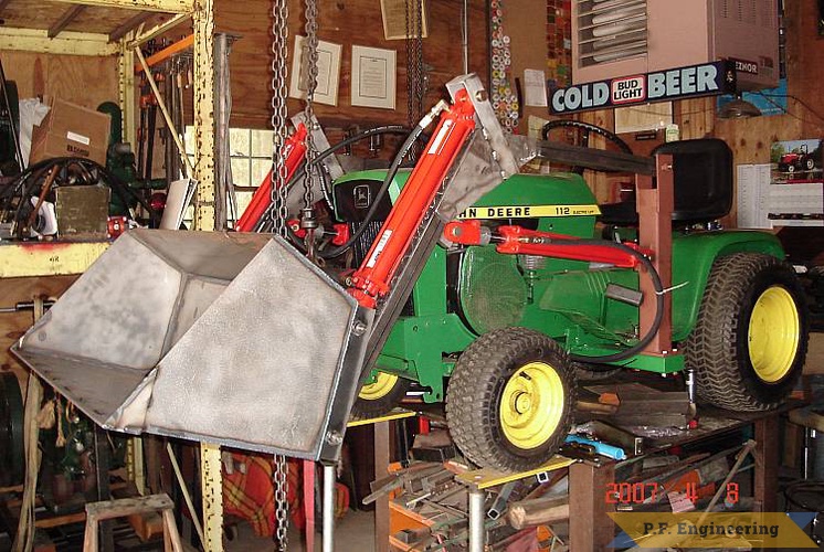 some fabrication work on the table | John Deere 112 Garden Tractor Loader_1