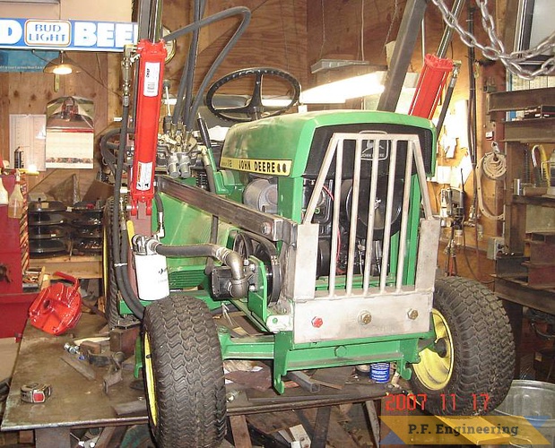 some fabrication work on the table | John Deere 112 Garden Tractor Loader_3