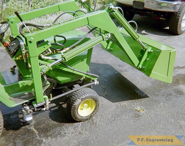 Bob B. of Knoxville, TN put together this loader for his John Deere 317 garden tractor | John Deere 317 garden tractor loader_1