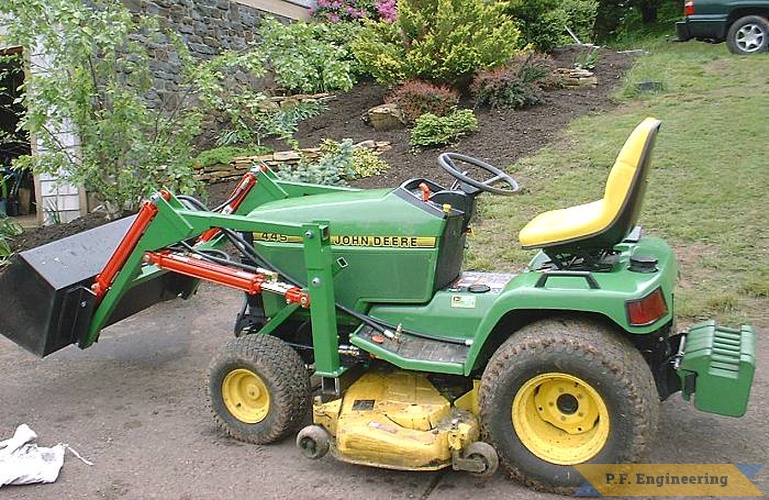 Tim B. from Schwenksville, PA got together with some friends and built this loader in one weekend! nice work Tim! | John Deere 445 Garden Tractor Loader_2