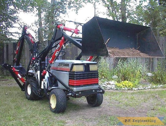 nice job on the loader (and hoe) Hank! | Sears Craftsman GT-5000 Garden Tractor Loader_3