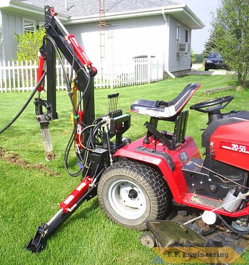 Tom has also made a knife attachment for installing underground tubing / wiring / etc. great idea Tom, and thanks for the pics! | Huskee 20-50 garden tractor Micro Hoe_1