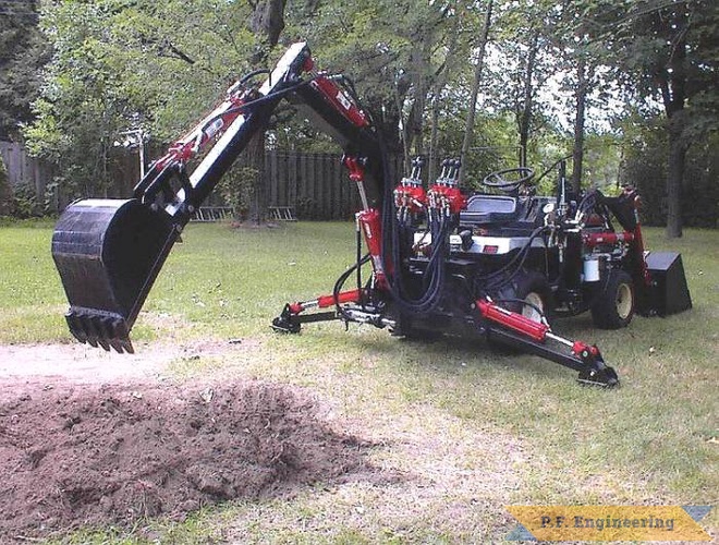 Hank R. from Eden Prairie, MN built this Micro Hoe (and loader) for his Sears Craftsman GT-5000 garden tractor | Sears Craftsman GT-5000 garden tractor Micro Hoe_3