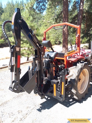 Eric L. West Point CA micro hoe on Yanmar compact diessel tractor right rear view