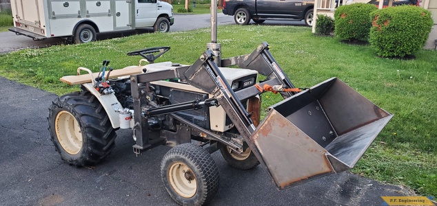 John S. in Rensselaer, NY is building a loader and micro hoe for his Bolens Iseki G152