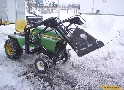 John Deere 300 garden tractor front end loader_1